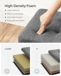 Slate Gray Storage Ottoman Bench with Foldable Design