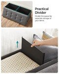 Slate Gray Storage Ottoman Bench with Foldable Design
