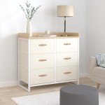 Beige 6-Drawer Dresser and Changing Table