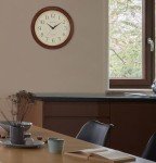 Bulova Atomic Wall Clock with Wooden Frame