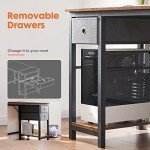 Compact Black Computer Desk with Storage and Hook