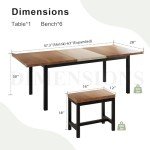 7-Piece Extendable Dining Table Set with Stools