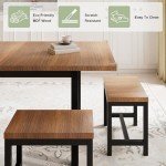 7-Piece Extendable Dining Table Set with Stools