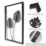 Black Metal Wall Art with Light Strips - 3 Pcs