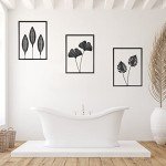 Black Metal Wall Art with Light Strips - 3 Pcs
