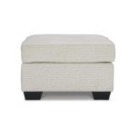 Light Brown & Cream Upholstered Ottoman by Ashley
