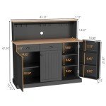 Farmhouse Style Sideboard Buffet Cabinet in Black