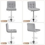 Set of 2 Adjustable PU Leather Bar Stools