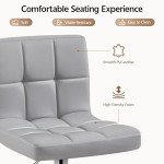 Set of 2 Adjustable PU Leather Bar Stools