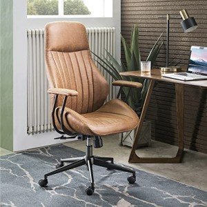 Comfortable Ergonomic Mid-Century Office Chair in Brown