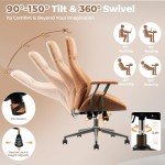 Comfortable Ergonomic Mid-Century Office Chair in Brown