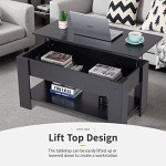 Lift Top Coffee Table with Hidden Storage - Black