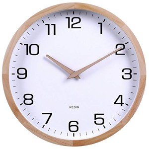 White Wooden 12-Inch Silent Wall Clock