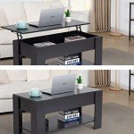 Lift Top Coffee Table with Hidden Storage - Black