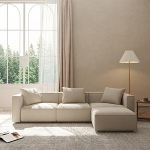 Luxury Modular L-Shaped Sofa Set with Ottoman