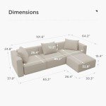 Luxury Modular L-Shaped Sofa Set with Ottoman