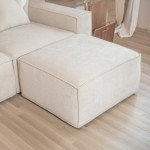 Luxury Modular L-Shaped Sofa Set with Ottoman