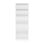 FURINNO JAYA White 5-Tier Bookcase Shelf