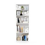 FURINNO JAYA White 5-Tier Bookcase Shelf