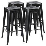 Yaheetech 30-Inch Metal Bar Stools - Set of 4