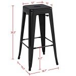 Yaheetech 30-Inch Metal Bar Stools - Set of 4