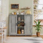Iwell Grey Storage Cabinet with Adjustable Shelves