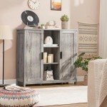 Iwell Grey Storage Cabinet with Adjustable Shelves