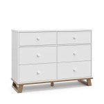 Storkcraft Modern 6-Drawer Double Dresser in White