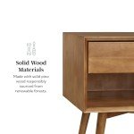 Mid Century Modern Wood Nightstand with Drawer