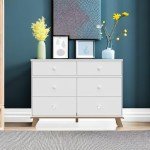 Storkcraft Modern 6-Drawer Double Dresser in White