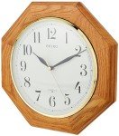 12-Inch Octagonal Solid Oak Wall Clock