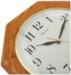 12-Inch Octagonal Solid Oak Wall Clock