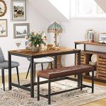 VASAGLE 47-Inch Industrial Dining Table for Four