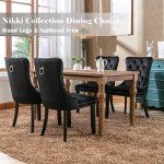 Black Velvet Upholstered Dining Chairs Set of 4