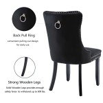 Black Velvet Upholstered Dining Chairs Set of 4