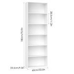 6-Tier Freestanding Open Bookcase in White