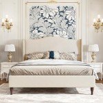 Koorlian King Size Upholstered Platform Bed - Beige