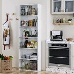 6-Tier Freestanding Open Bookcase in White