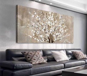 Plum Blossom Floral Canvas Wall Art 24" x 48
