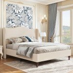 Koorlian King Size Upholstered Platform Bed - Beige