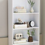 6-Tier Freestanding Open Bookcase in White