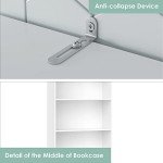 6-Tier Freestanding Open Bookcase in White