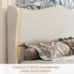 Koorlian King Size Upholstered Platform Bed - Beige