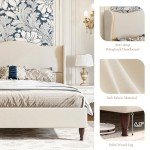 Koorlian King Size Upholstered Platform Bed - Beige