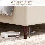 Koorlian King Size Upholstered Platform Bed - Beige