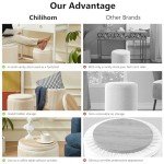 Chilihom Velvet Round Ottoman Storage Set of 2