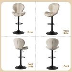 Modern Beige Swivel Bar Stool Set of 2