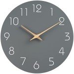 Silent 10-Inch Gray Wood Wall Clock - Modern Decor