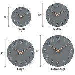 Silent 10-Inch Gray Wood Wall Clock - Modern Decor