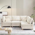 Reversible Modular Sectional Sofa with Ottoman
